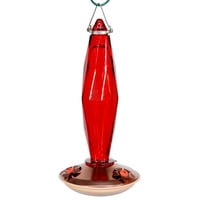 Comedero Para Colibríes Woodlink Wlh12, Tamaño Mediano, Cristal Rubí, 300 Ml