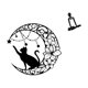 thumbnail image 1 of Escultura De Metal De Gato Negro Místico Con Forma De Luna, Figura De Pensador Abstracto, Adorno De Mesa Para Amantes De Los Gatos, Decoración De Estantería Para Dormitorio., 1 of 5