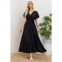 Likeshop - Maxi Vestido Largo Mujer Primavera Premium. Abertura, Cuello V 326