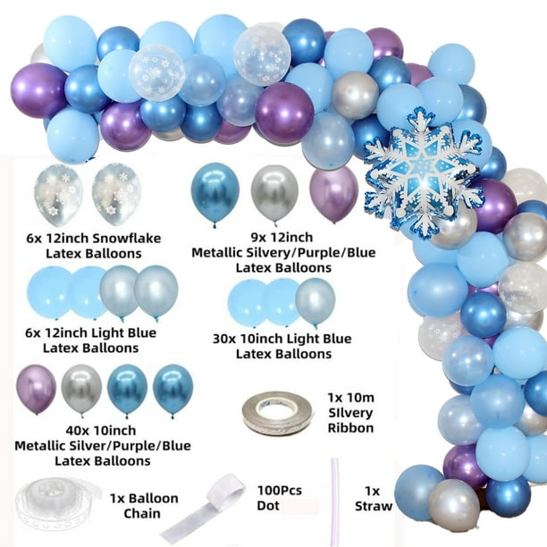 Set, Blue Ice And Snow Theme Birthday Party Balloon Garland Arch Set, Wedding Decoration Background Wall