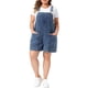 thumbnail image 2 of Agnes Orinda Women's Plus Size Escuela Colegio Peto Corto de Mezclilla Tirantes Ajustables Monos Recortados con Bolsillo 4X Gris Azul, 2 of 6