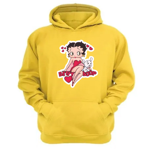Genérico - Polerón Canguro Betyy Boop Amarillo Talla Xl Unisex