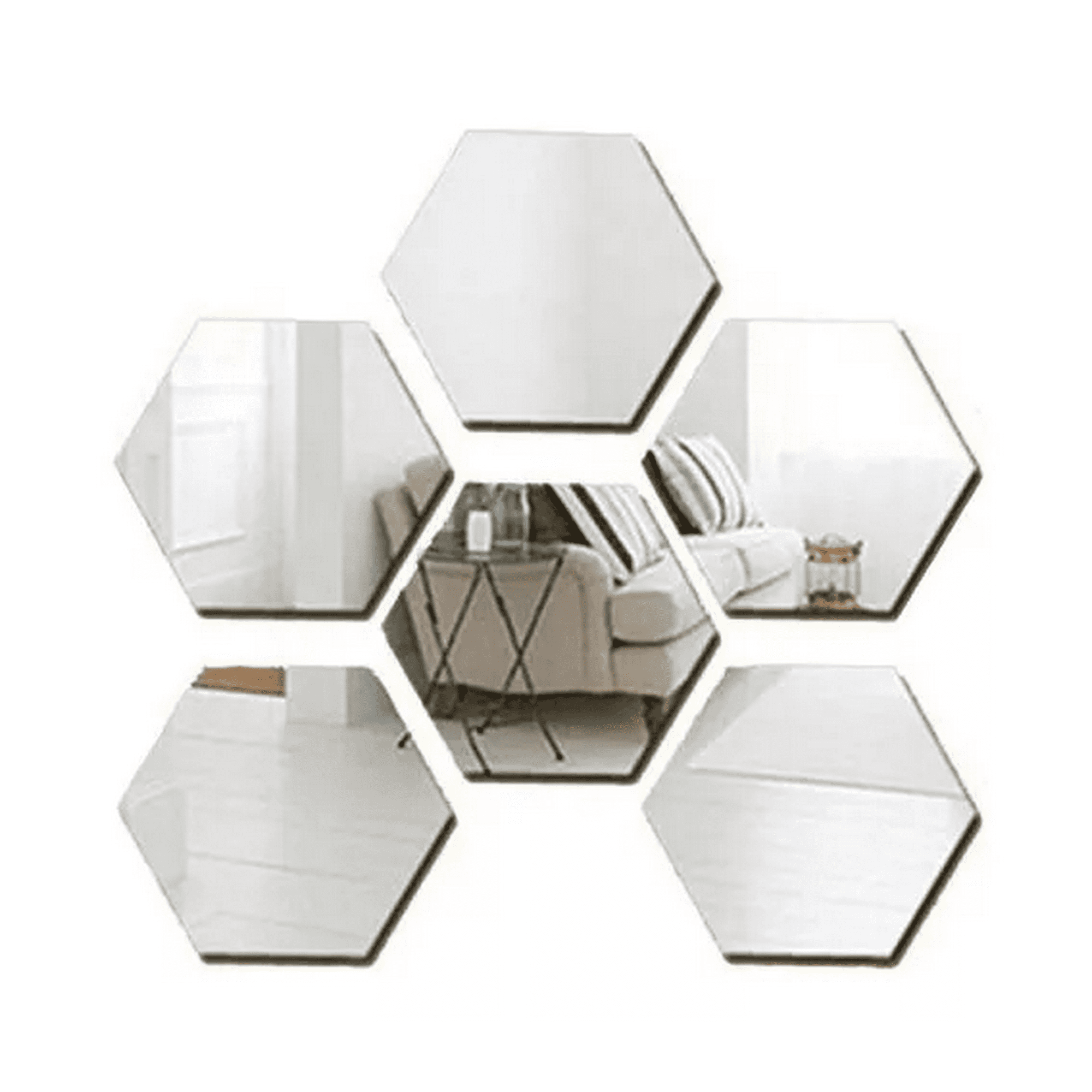 Genérico - Set De Espejos Decorativos Marinshop Vinilo Acrílico Hexagonal 6 Unidades