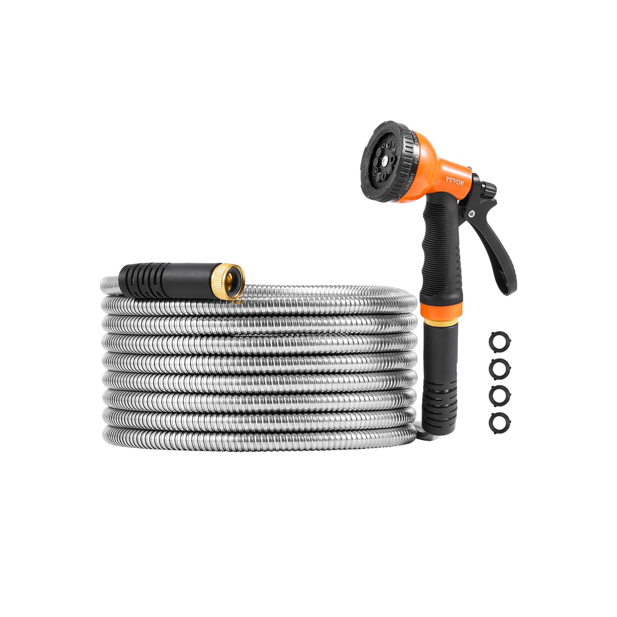 Manguera De Jardín Vevor Metal De Acero Inoxidable De 30 M Con Boquilla De 10 Funciones