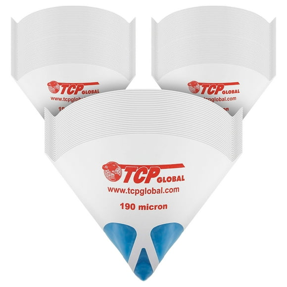 Coladores de pintura TCP Global, paquete de 250 con filtro de 190 micras