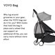 thumbnail image 3 of Bolsa de cochecito Babyzen YOYO gris con base de rueda y ganchos, 3 of 7