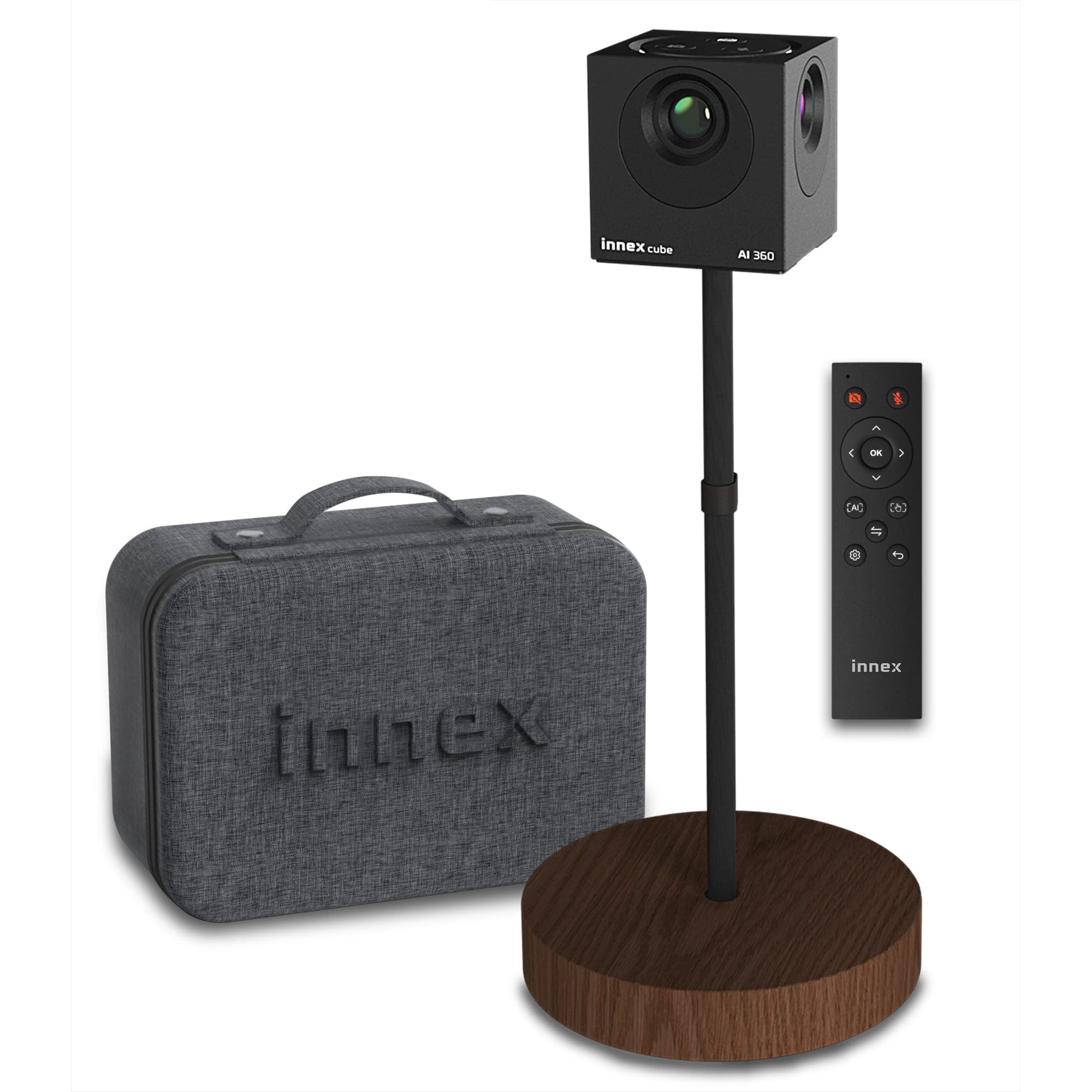 Cámara Para Videoconferencias Innex Cube 4k 360° Con Ia Y Micrófonos Duales
