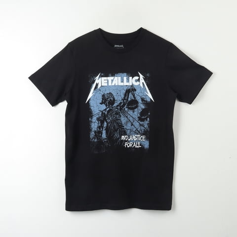Polera Manga Corta Hombre Justice Negro Metallica