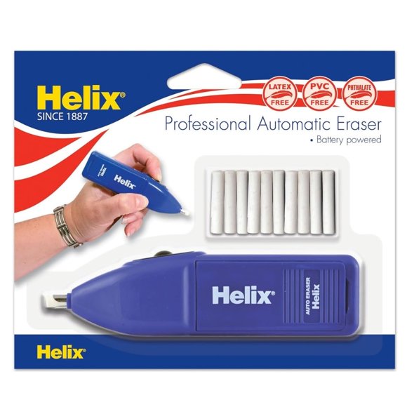Maped - Borrador Automático Profesional Helix - Azul Preciso y Eficiente - Para Artistas y Arquitectos - Borrado Detallado de Dibujo a Lápiz - Precisión Sin Esfuerzo - A Pilas, Compacto
