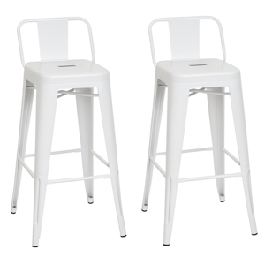 Moboi - Pack 2 Taburetes Tolix Clasico Blanco 66Cm
