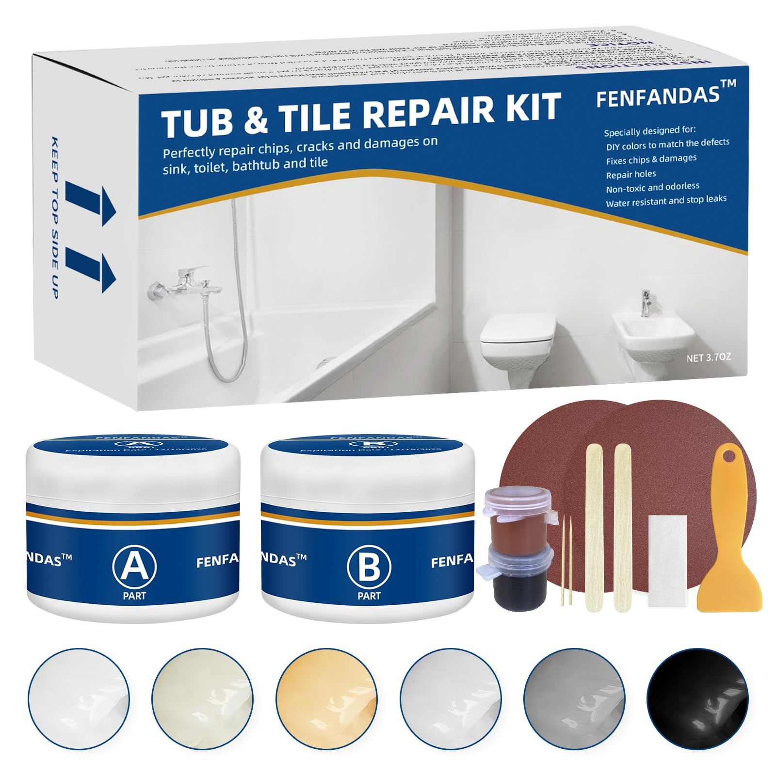 Kit De Reparación Fenfandas Fibra De Vidrio 110ml Blanco