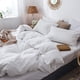 thumbnail image 4 of Juego de funda de edredón MooMee Bedding, 100% algodón lavado y lino, tamaño king, 4 of 6