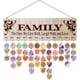 thumbnail image 1 of Calendario de madera para cumpleaños familiar, calendario colgante de pared, recordatorio de aniversario, placa con 100 unidades en forma de corazón y disco, hecho a mano, decoración para mamá y papá, 1 of 7