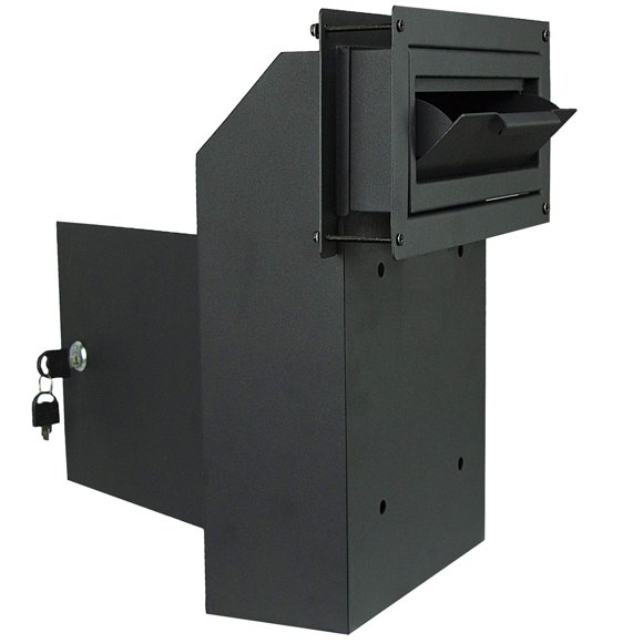 Buzón de puerta para correo, alquiler, depósito con cerradura, negro