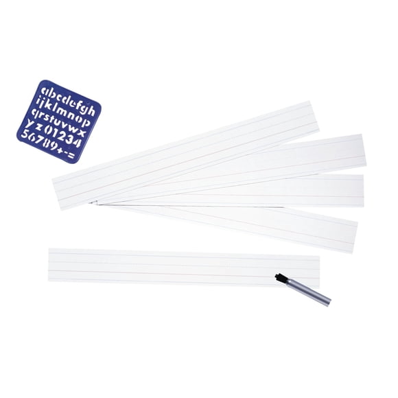 Tiras de frases Zaner-Bloser, 3 x 24 cm, color blanco, 100 hojas