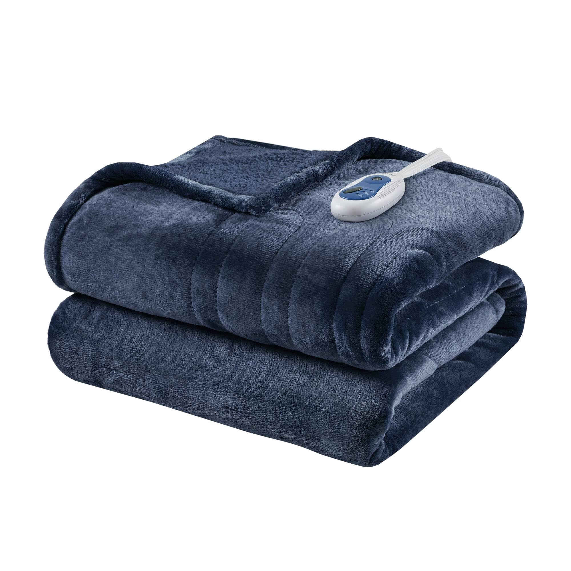 Manta Eléctrica Beautyrest Con Calefacción, Suave Y Cálida, Color Índigo