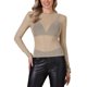 thumbnail image 1 of Tops de Malla Transparente para Mujeres de Manga Larga con Brillantes de Diamantes de Imitación Camiseta de Fiesta para Concierto M Desnudo, 1 of 6