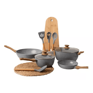 Genérico - Batería De Cocina De 10 Piezas, Antiadherente, Cerámica Marmolada