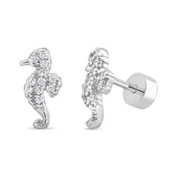 Tiana Joyas - Aros De Caballito De Mar Con Circones De Plata 925