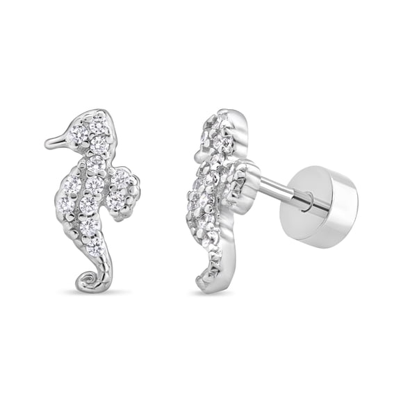 Aros de Caballito de Mar con Circones de Plata 925