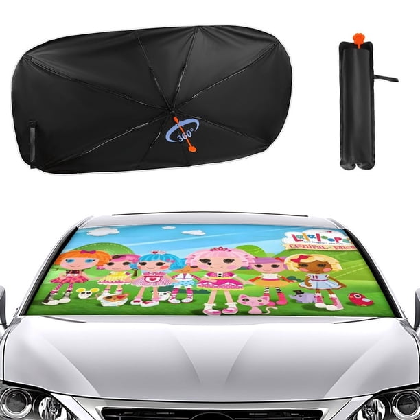 Suministros de Fiesta Lalaloopsy Sombrilla Solar para Auto - Protector de Parabrisas Plegable | Cortina Solar Delantero | Bloqueo UV y Aislamiento de Calor 133x73cm