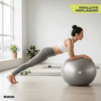Balón Yoga Entrenamiento Ejercicio Fitness Gris Rava