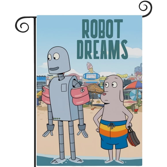 Robot Dreams-bandera de jardín temática. Regalo perfecto para fans, amigos y familiares, ideal para actividades al aire libre y decoración de fiestas.28CM*45CM