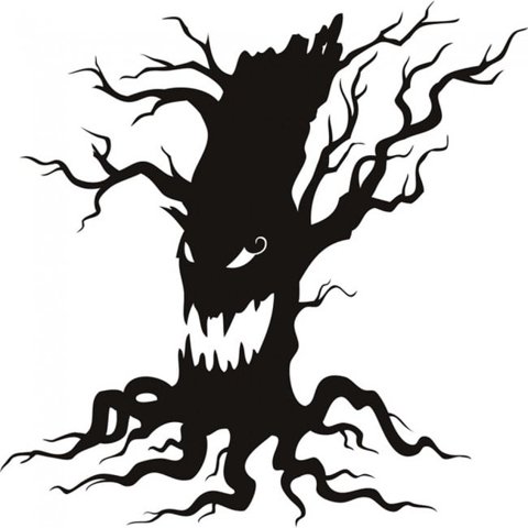 Rienda Libre Graphics - Decomural Scary Tree Halloween Ws-18517