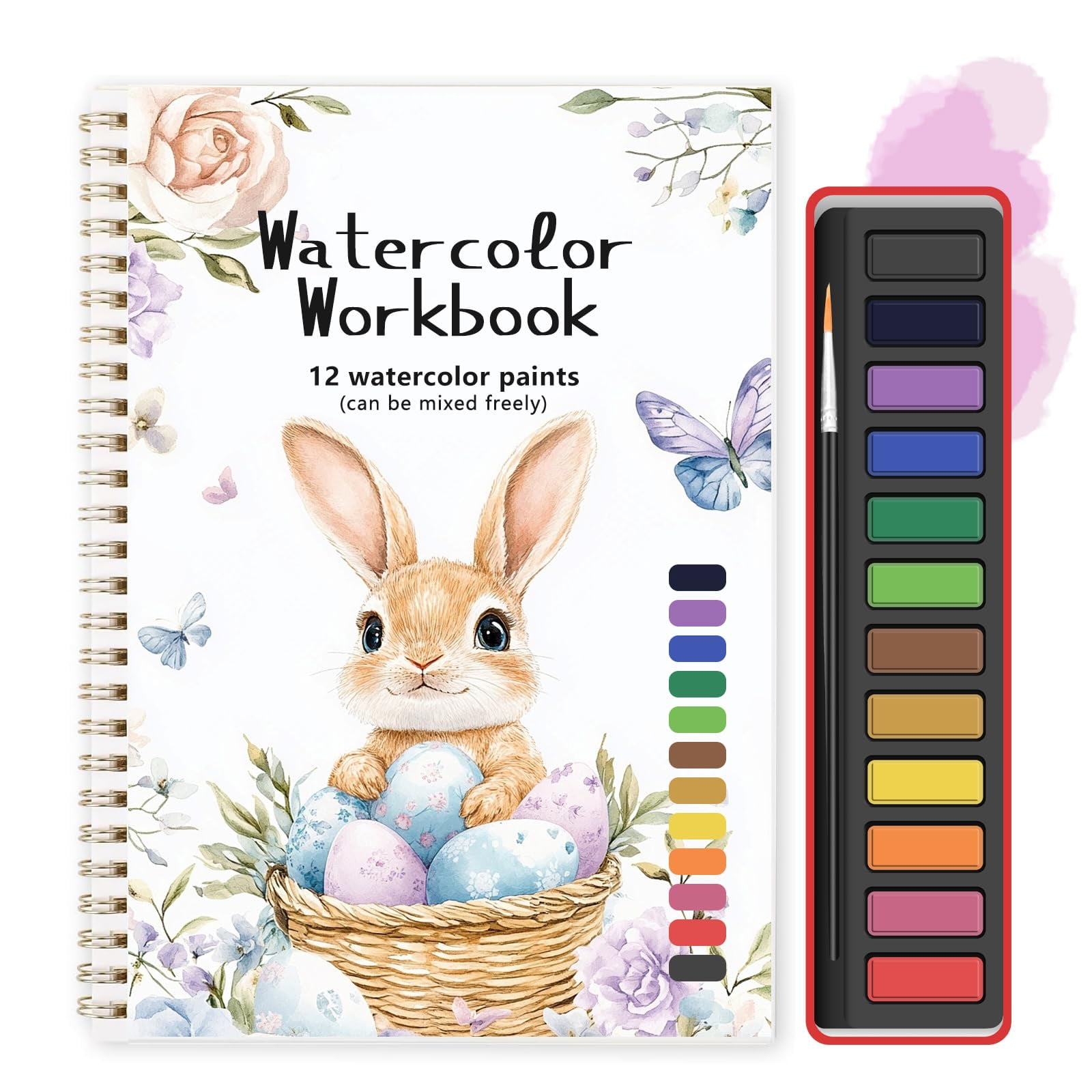 Kit De Pintura De Acuarela Tlm Para Principiantes Con Paleta De 12 Colores