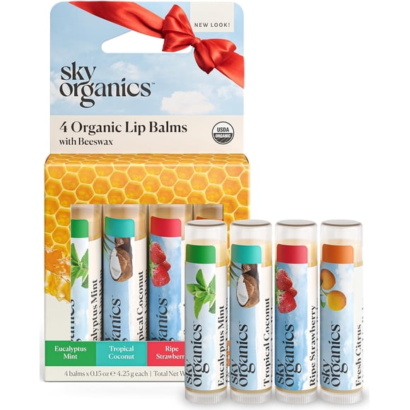Bálsamo labial Sky Organics 4×4,25 g Aromas orgánicos