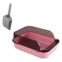 Magideal - Caja De Arena Para Gatos Con Parte Superior Abierta Inodoro Para Gatos Caja De Arena Duradera Para Gatos Lado Alto A Prueba De Salpicaduras Bandeja De , Rosado