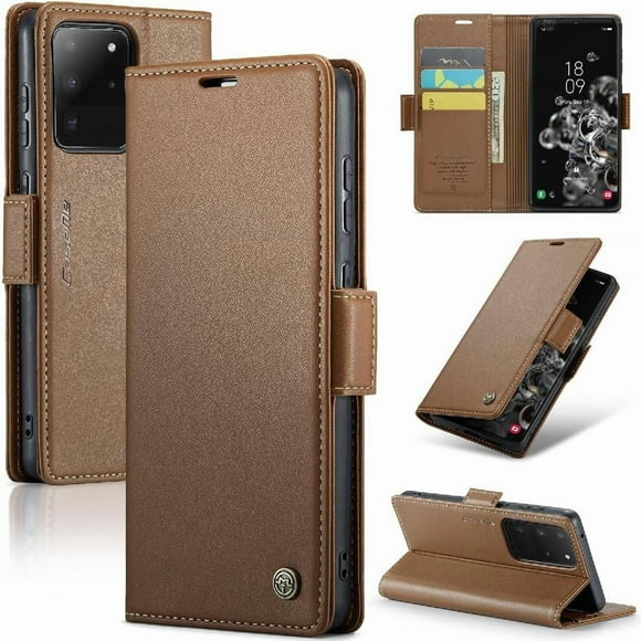 CaseMe tipo cartera Samsung Galaxy S20 Ultra con cierre magnético, RFID, tarjetero, soporte, carga inalámbrica