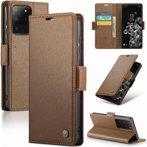 Caseme Tipo Cartera Samsung Galaxy S20 Ultra Con Cierre Magnético, Rfid, Tarjetero, Soporte, Carga Inalámbrica