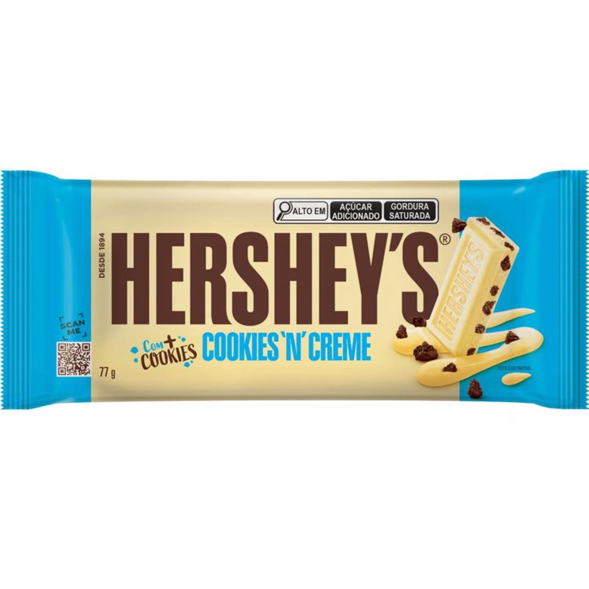Chocolate En Barra Cookies N' Creme 77 g Hershey's