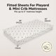 thumbnail image 3 of Paquete de 2 Sábanas Mini para Cuna Ajustables - 38x26 para Cunas Portátiles, Algodón Orgánico, Suave y Transpirable, Ropa de Cama Neutral para Niños y Niñas (Cosmo), 3 of 9