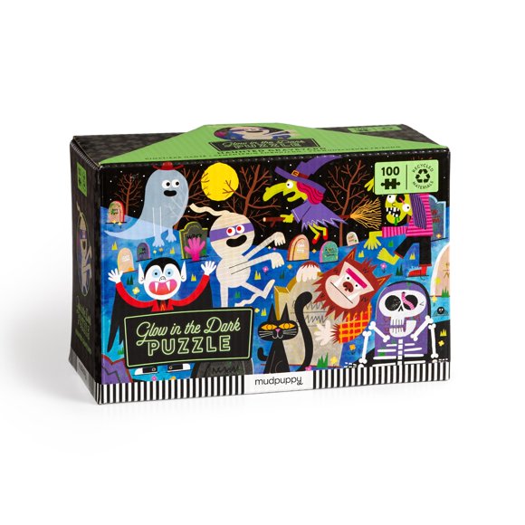 Rompecabezas Mudpuppy Haunted Graveyard 100 piezas