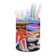 thumbnail image 1 of Piedra Papel Tijera-theme Cylinder Pen Holder Pencil Organizer with Flannel Lining PVC Leather Material Cardboard Base for study work 10*8CM, 1 of 6