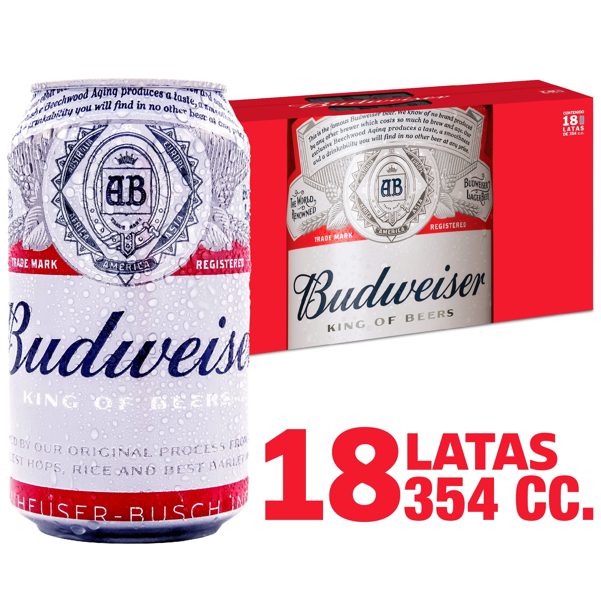 Cerveza Lager Latas Pack 18 Un x 354 ml c/u Budweiser