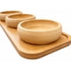 thumbnail image 3 of Set 3 Cuencos Platos Bowl De Bambu Con Base Cocina Hogar Blanco, 3 of 4