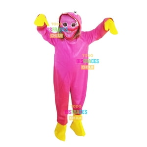 Tododisfraceschile - Disfraz Traje Huggie Wuggy Popy Rosado Talla 110-120