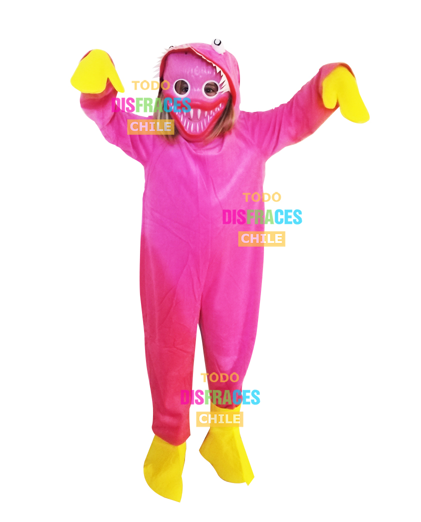 Tododisfraceschile - Disfraz Traje Huggie Wuggy Popy Rosado Talla 100-110