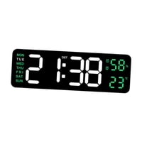 Magideal - Reloj Despertador Digital Con Pantalla Led, Función De Repetición Electrónica Dst, Reloj De Pared Con Pantalla Semanal Para Dormitorio, Aula, Oficina, Verde