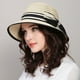 thumbnail image 2 of 1pc Sun Hat, Beach Hat, Sun Protection, Foldable, Ribbon Hat, Women's Hat, Colors: Milky White/White/Beige/Pink/Brown, 2 of 4
