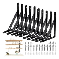 Genérica - 10 Pcs L Soporte Reforzado Para Acero Repisas De 20X12 Cm