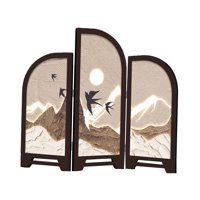 Magideal - Biombo Decorativo De 3 Paneles Para Mesa, Diseño Clásico De Arte Chino Con Adornos De Feng Shui Para Comedor, Dormitorio Y Decoración Del Hogar. Estilo D