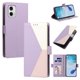 thumbnail image 1 of Cartera Plegable para Motorola Moto G73, PU Tricolor con Ranuras, Morado, 1 of 6