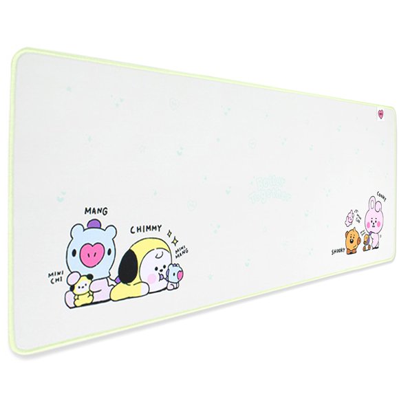 Alfombrilla de escritorio Hamee BT21 30x46 cm Cooky, Chimmy, Shooky y Mang
