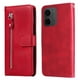 thumbnail image 4 of Funda con Cremallera para Xiaomi Poco C85, Carcasa Cartera de Cuero PU con Soporte y Tarjetero, 4 of 5