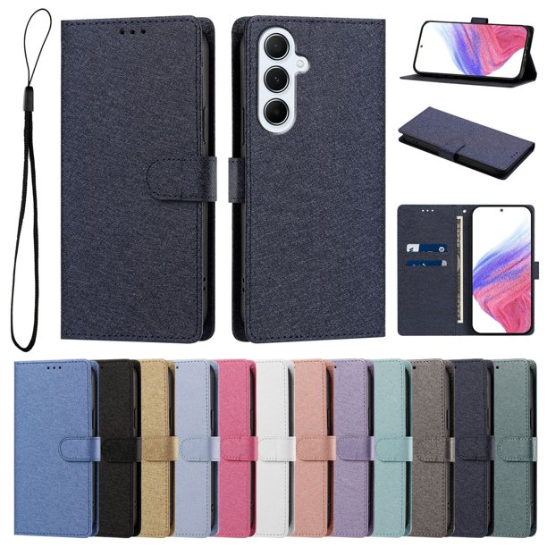 Cartera Funda para Samsung Galaxy A18 Carga Inalámbrica, Azul Marino