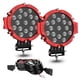 thumbnail image 1 of Paquete de 2 cápsulas de luz LED ELELION, 7 pulgadas, 51 W, punto redondo rojo, 1 of 6